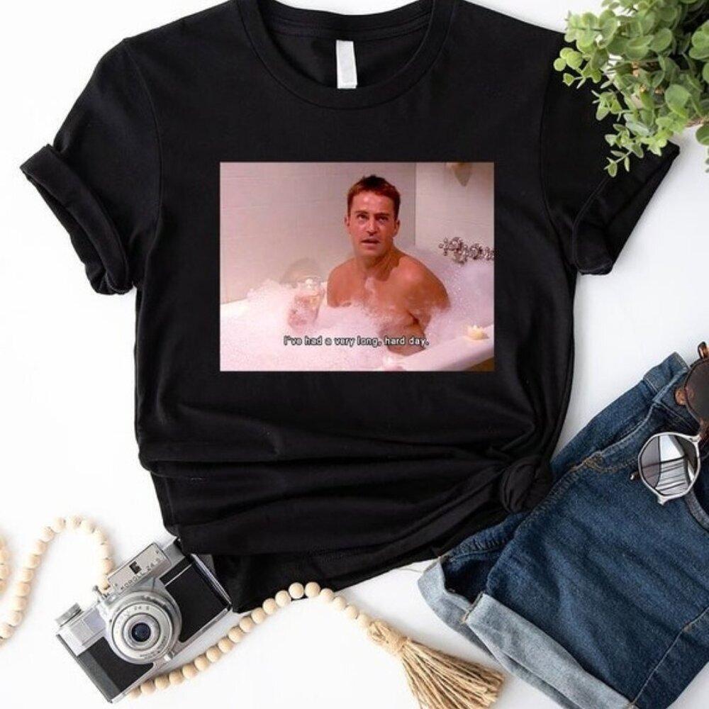 Chandler Bing Meme T Shirt Funny Friends Quote Long Hard Day Graphic Fan Gift